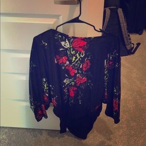 Free People velvet body suit